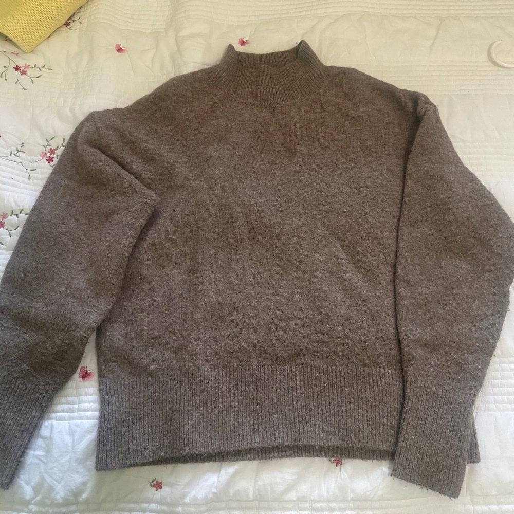 H&M Soft Mock Neck Brown Sweater